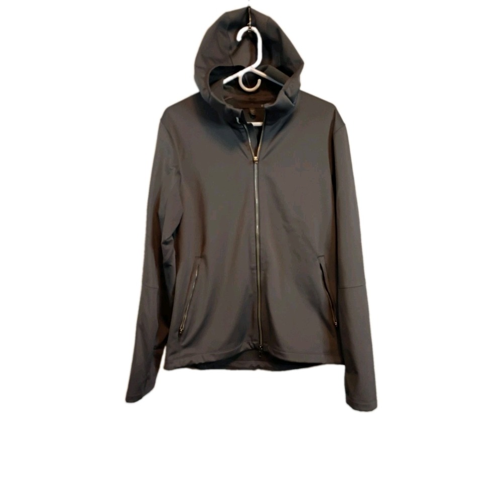 Lululemon Mens Gray Water Repellent Light Hooded Jacket Full Zip Medium